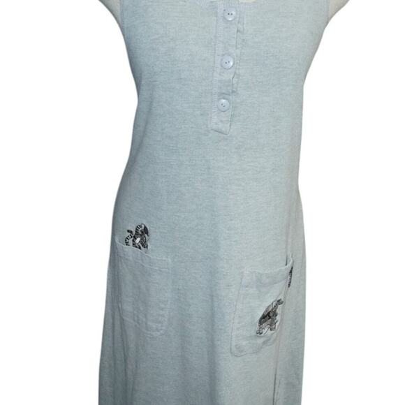 Disney Winnie the Pooh & Friends Gray Sleeveless Henley Lounge Dress Women’s M - Picture 2 of 7